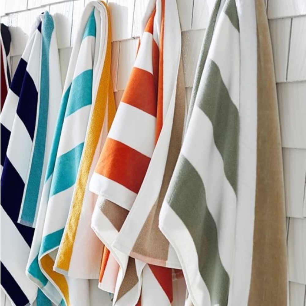 NWT Pottery Barn Classic Awning Stripe Beach Towel